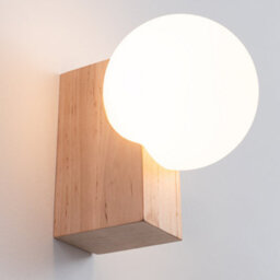 Luminosa Lighting Luminosa Bulbo Globe Wall Lights Natural Wood, White 1X G9 - thumbnail 4