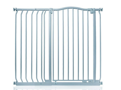 Safetots Extra Tall Curved Top Safety Gate, 107Cm - 116Cm, Matt Grey, Extra Tall 100Cm In Height, Pressure Fit Stair Gate - image 1