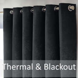 Luxury Living Chenille Blackout Ring Top Eyelet Curtains 117Cm X 229Cm Black - thumbnail 3
