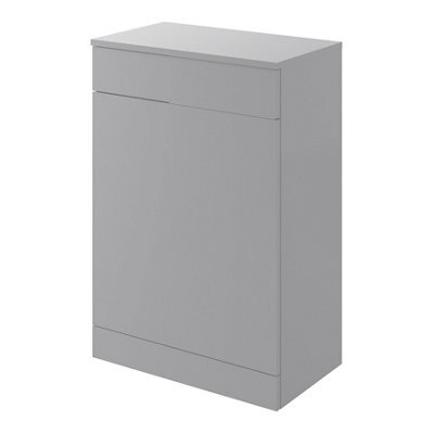 Veleka Gloss Grey Modern Freestanding Toilet Cabinet (H)810mm X (W)552mm - image 1