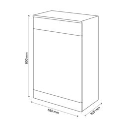 Veleka Gloss Grey Modern Freestanding Toilet Cabinet (H)810mm X (W)552mm - thumbnail 5