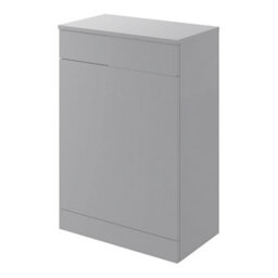Veleka Gloss Grey Modern Freestanding Toilet Cabinet (H)810mm X (W)552mm - thumbnail 1