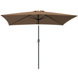 Sundaze 2X3M Taupe Garden Parasol Umbrella Sun Shade Canopy With Hand Crank Tilt Function - thumbnail 2