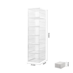 Living And Home 6 Tier Transparent Stackable Foldable Shoe Storage Box Shoe Organiser - thumbnail 5