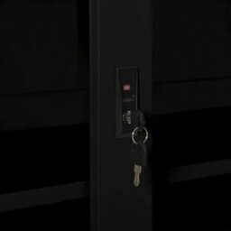 Vidaxl Sliding Door Cabinet Black 90X40X90 Cm Steel - thumbnail 7