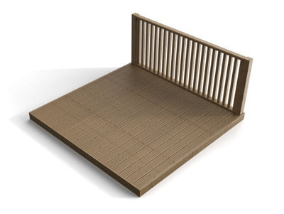 Arbor Garden Solutions Decking Kit With One Side Balustrade, (W) 1.8M X (L) 1.8M, Rustic Brown Finish - image 1