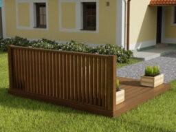Arbor Garden Solutions Decking Kit With One Side Balustrade, (W) 1.8M X (L) 1.8M, Rustic Brown Finish - thumbnail 2