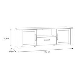 Wyld Haus Bramblecroft Grey And Natural Oak Tv Unit 2 Door 1 Drawer Matt Finish - thumbnail 7