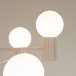 Luminosa Lighting Luminosa Halo Multi Arm Pendant Ceiling Light Beige 6X G9 - thumbnail 4