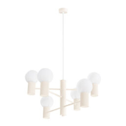 Luminosa Lighting Luminosa Halo Multi Arm Pendant Ceiling Light Beige 6X G9 - thumbnail 1