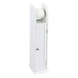 Wooden Toilet Paper Roll - Free Standing Tolet Paper Tissue Roll Holder With Shelf - Wooden Bathroom Storage Organizer Cabinet