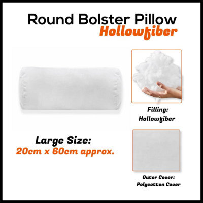 ARLinens Round Shaped Bolster Pillow White Cushion Long Body Support Orthopaedic Cylindrical Shape Pillow - image 1