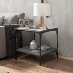 Berkfield Industrial Side Tables 2 Pcs Grey Sonoma 40X40X40 Cm Engineered Wood - thumbnail 4
