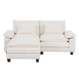 Living And Home 2-Seater Chenille Upholstered Sectional Sofa With Pillows - thumbnail 2
