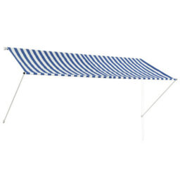 Berkfield Retractable Awning 300X150 Cm Blue And White - thumbnail 2