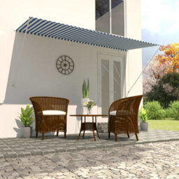 Berkfield Retractable Awning 300X150 Cm Blue And White - thumbnail 1