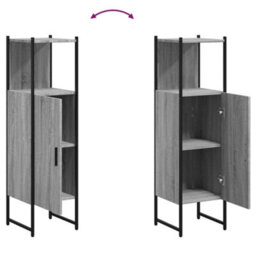 Berkfield Bathroom Cabinet Grey Sonoma 33X33X120.5 Cm Engineered Wood - thumbnail 9