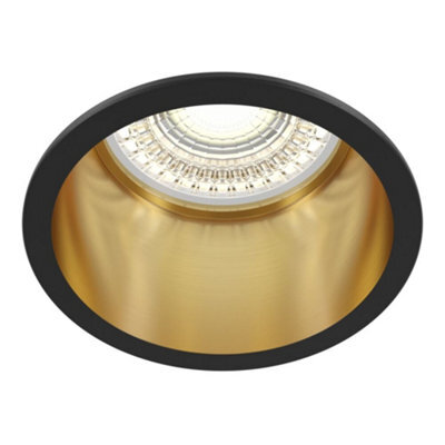 Luminosa Lighting Luminosa Technical Reif Black With Gold Recessed Downlight