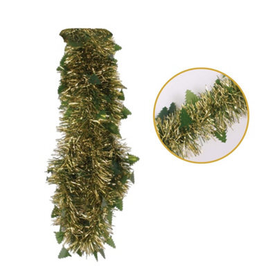 2M Christmas Die Cut Xmas Tree Gold Tinsel - image 1