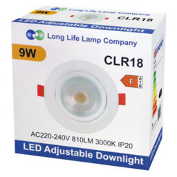 Long Life Lamps Company 9W Adjustable Round Led Recessed Ceiling Downlight 3000K Clr18 - thumbnail 9