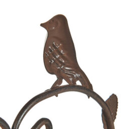 Wyld And Coco Naturenest Heart-Shaped Iron Bird Bath With Ground Stand, Vintage Brown, 150 Cm Height - thumbnail 8