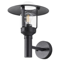 Beliani Outdoor Wall Light Matte Black Aluminium Glass Sconce, W26 X D30 X H32Cm - thumbnail 2