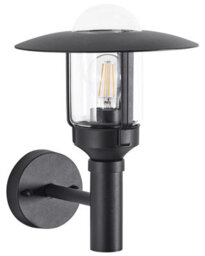 Beliani Outdoor Wall Light Matte Black Aluminium Glass Sconce, W26 X D30 X H32Cm - thumbnail 3
