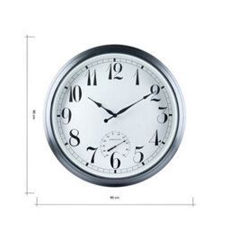 Primrose Outdoor Garden Clock With Thermometer And Metal Casing Black Big Time  90Cm - thumbnail 3
