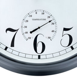 Primrose Outdoor Garden Clock With Thermometer And Metal Casing Black Big Time  90Cm - thumbnail 5