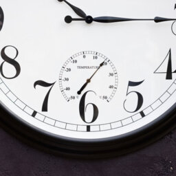 Primrose Outdoor Garden Clock With Thermometer And Metal Casing Black Big Time  90Cm - thumbnail 9