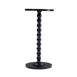 Black Sofa Side Table Small Round Pedestal Table Wood End Table Nightstand Plant Stand - thumbnail 3