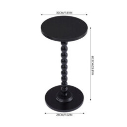 Black Sofa Side Table Small Round Pedestal Table Wood End Table Nightstand Plant Stand - thumbnail 2