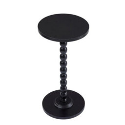 Black Sofa Side Table Small Round Pedestal Table Wood End Table Nightstand Plant Stand - thumbnail 4