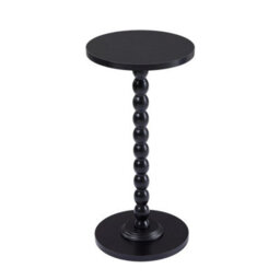 Black Sofa Side Table Small Round Pedestal Table Wood End Table Nightstand Plant Stand - thumbnail 1