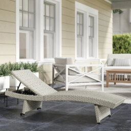 Pe Rattan Sun Lounger With 4-Level Adjustable Backrest, Grey - thumbnail 3