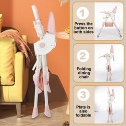3In1 Pink Baby High Chair Adjustable Height High Chair Baby Dining Chair/rocking - thumbnail 6