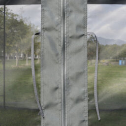 Outsunny 3 X 3(M) Garden Gazebo Double Top Gazebo Canopy W/ Mesh Grey - thumbnail 8