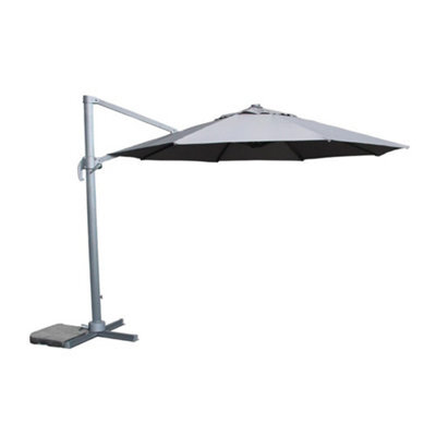 Signature Weave 3X3M Square Roma Parasol Grey & Led Solar Strip Rib Lights - image 1