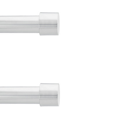 Toolty Curtain Rod Pole Finials Luna - 19 mm Chrome - Durable Metal Construction - Pair - image 1