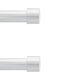 Toolty Curtain Rod Pole Finials Luna - 19 mm Chrome - Durable Metal Construction - Pair - thumbnail 1
