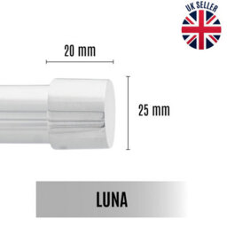 Toolty Curtain Rod Pole Finials Luna - 19 mm Chrome - Durable Metal Construction - Pair - thumbnail 2