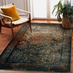 RugsX Wool Carpet Omega Mamluk Rosette Vintage Emerald 135X200 Cm - thumbnail 1