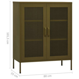 Vidaxl Storage Cabinet Olive Green 80X35X101.5 Cm Steel - thumbnail 9
