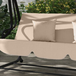 Outsunny 2-In-1 Garden Swing Chair For 3 Person W/ 2 Pillows, Light Brown - thumbnail 9