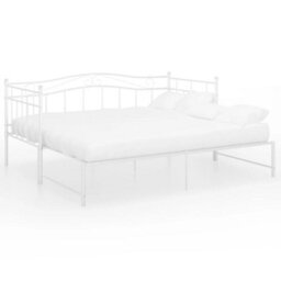 Berkfield Pull-Out Sofa Bed Frame White Metal 90X200 Cm - thumbnail 2