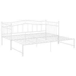 Berkfield Pull-Out Sofa Bed Frame White Metal 90X200 Cm - thumbnail 4