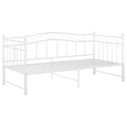 Berkfield Pull-Out Sofa Bed Frame White Metal 90X200 Cm - thumbnail 6