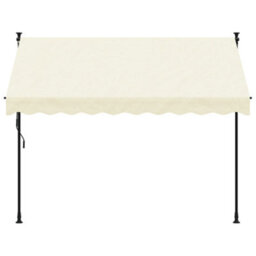 Walplus Retractable Awning Garden Sun Shade Canopy Gazebo For Back Door, Porch, Patio Cream 250X150 Cm Fabric And Steel - thumbnail 3