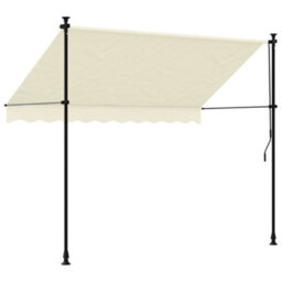 Walplus Retractable Awning Garden Sun Shade Canopy Gazebo For Back Door, Porch, Patio Cream 250X150 Cm Fabric And Steel - thumbnail 5