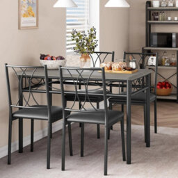Dining Table Set For 4 Rectangle Kitchen Table Set With 4 Upholstered Chairs - thumbnail 4